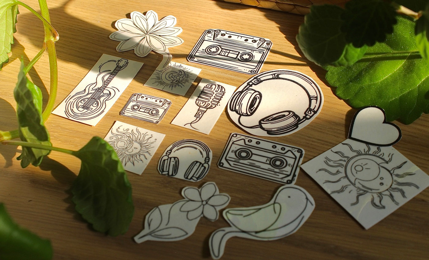 A selection of temporary tattoos for festivals