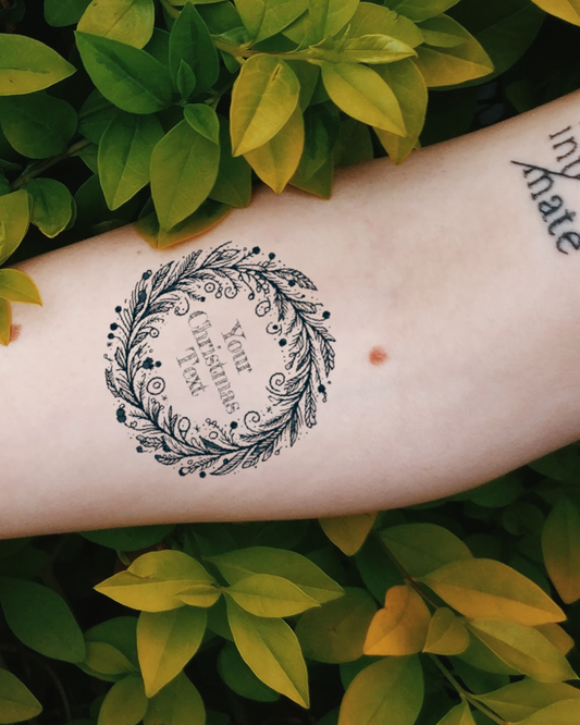 Personalised Christmas Wreath Tattoo