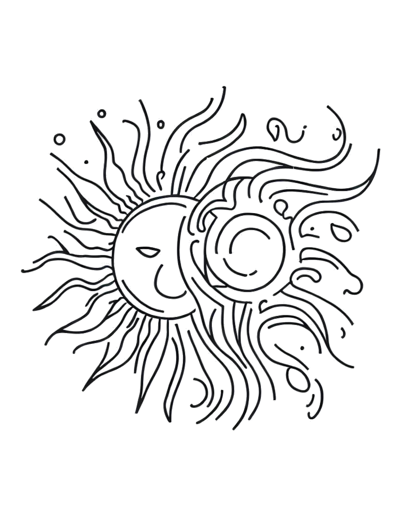 Sun and Wind Tattoo