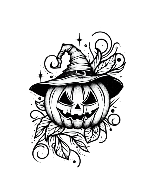 Spooky Pumpkin Face Tattoo