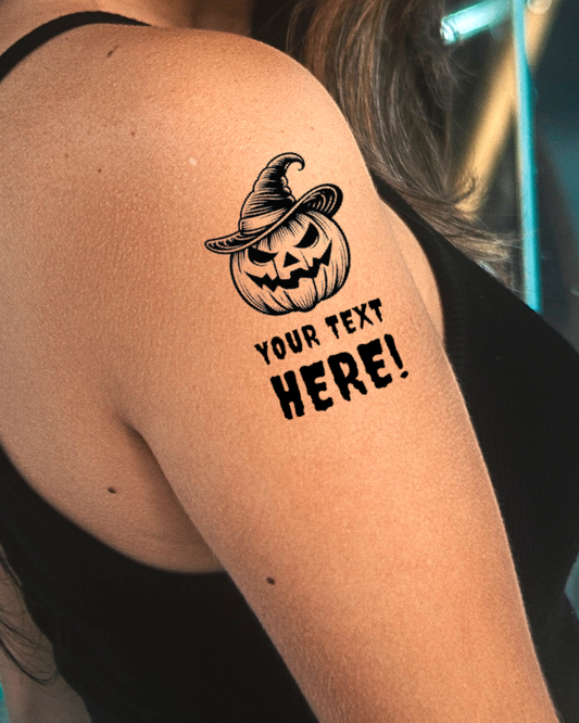 Personalised Halloween Tattoo with a pumpkin