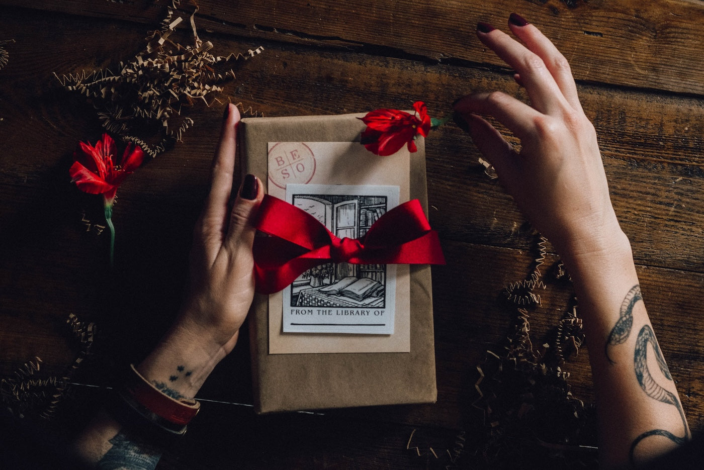 A Christmas present filled with temporary tattoos